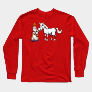 Saint Nicholas Feeding His Horse Long Sleeve T-Shirt